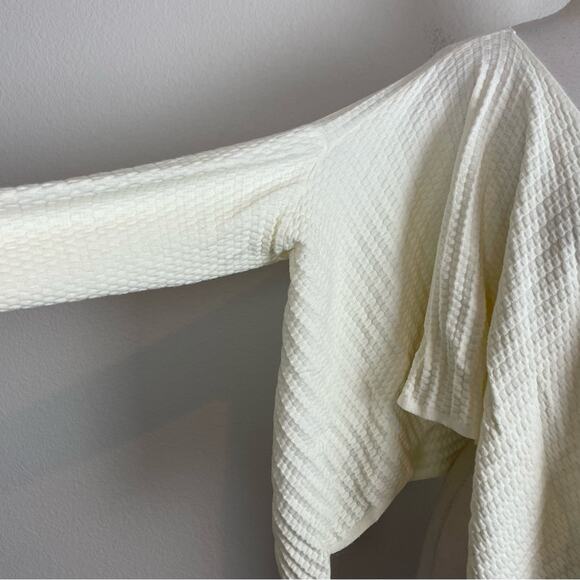 Sarah Pacini Off White Wool Blend Drape  Sweater  One Size - Picture 3 of 8